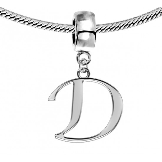 Silver Initials Charm for  Pandora and Troll Bracelet - Fits All Pandora Bracelets - Letters A to Z