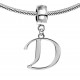 Silver Initials Charm for  Pandora and Troll Bracelet - Fits All Pandora Bracelets - Letters A to Z