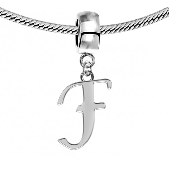 Silver Initials Charm for  Pandora and Troll Bracelet - Fits All Pandora Bracelets - Letters A to Z