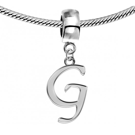 Silver Initials Charm for  Pandora and Troll Bracelet - Fits All Pandora Bracelets - Letters A to Z