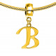 Gold Plated Initials Plain Charm for  Pandora Bracelets - Letters A to Z