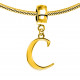 Gold Plated Initials Plain Charm for  Pandora Bracelets - Letters A to Z