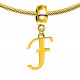 Gold Plated Initials Plain Charm for  Pandora Bracelets - Letters A to Z
