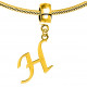 Gold Plated Initials Plain Charm for  Pandora Bracelets - Letters A to Z