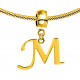 Gold Plated Initials Plain Charm for  Pandora Bracelets - Letters A to Z