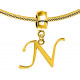 Gold Plated Initials Plain Charm for  Pandora Bracelets - Letters A to Z
