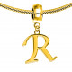 Gold Plated Initials Plain Charm for  Pandora Bracelets - Letters A to Z