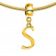 Gold Plated Initials Plain Charm for  Pandora Bracelets - Letters A to Z