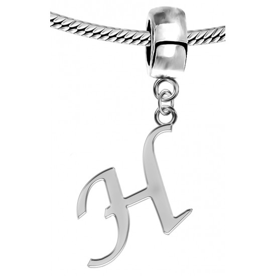 Silver Initials Charm for  Pandora and Troll Bracelet - Fits All Pandora Bracelets - Letters A to Z