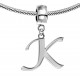 Silver Initials Charm for  Pandora and Troll Bracelet - Fits All Pandora Bracelets - Letters A to Z