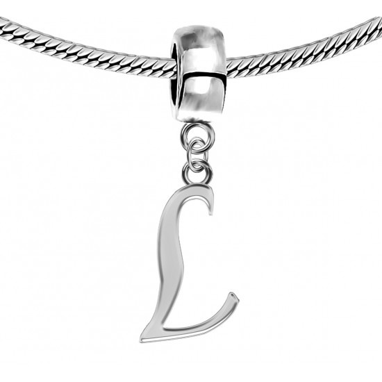 Silver Initials Charm for  Pandora and Troll Bracelet - Fits All Pandora Bracelets - Letters A to Z