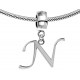 Silver Initials Charm for  Pandora and Troll Bracelet - Fits All Pandora Bracelets - Letters A to Z