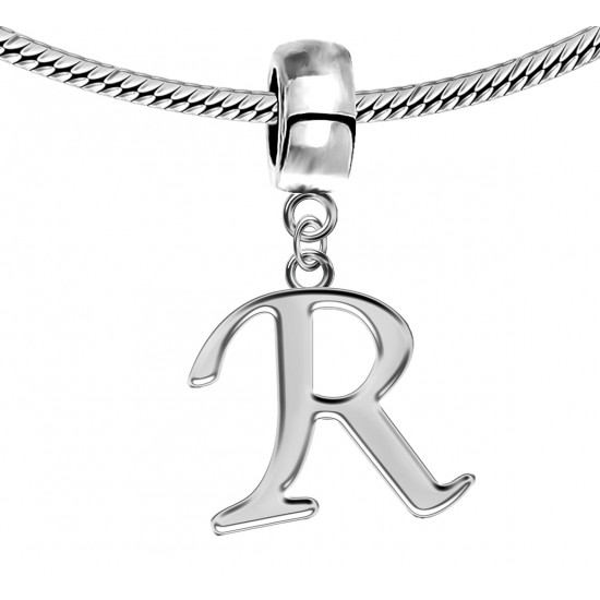Silver Initials Charm for  Pandora and Troll Bracelet - Fits All Pandora Bracelets - Letters A to Z