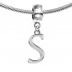 Silver Initials Charm for  Pandora and Troll Bracelet - Fits All Pandora Bracelets - Letters A to Z