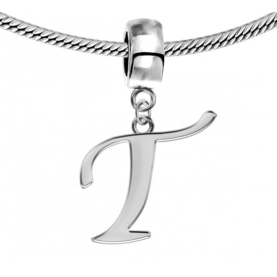 Silver Initials Charm for  Pandora and Troll Bracelet - Fits All Pandora Bracelets - Letters A to Z
