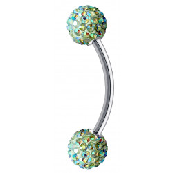 Surgical Steel 316L Multi Crystal Bananabell - Swarovski Crystals - Epoxy Coated - Quality tested by Sheffield Assay Office England