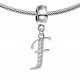 Bracelet compatible Silver Initial Charm with CZ  Crystals - Fits all European Bracelets - Letters A to Z