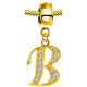 Silver Initials Gold Plated Charm - Fits all European Bracelets - Letters A to Z