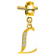 Silver Initials Gold Plated Charm - Fits all European Bracelets - Letters A to Z