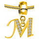 Silver Initials Gold Plated Charm - Fits all European Bracelets - Letters A to Z