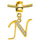Silver Initials Gold Plated Charm - Fits all European Bracelets - Letters A to Z