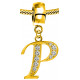 Silver Initials Gold Plated Charm - Fits all European Bracelets - Letters A to Z