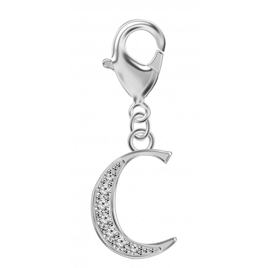 Silver European Initial Beads Spring Lobster Clasp - Fits all European Bracelets - Letters A to Z