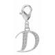 Silver European Initial Beads Spring Lobster Clasp - Fits all European Bracelets - Letters A to Z