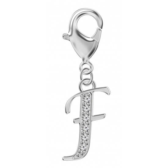 Silver European Initial Beads Spring Lobster Clasp - Fits all European Bracelets - Letters A to Z