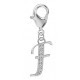 Silver European Initial Beads Spring Lobster Clasp - Fits all European Bracelets - Letters A to Z