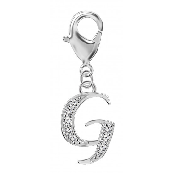 Silver European Initial Beads Spring Lobster Clasp - Fits all European Bracelets - Letters A to Z