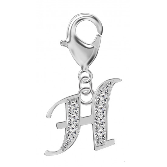 Silver European Initial Beads Spring Lobster Clasp - Fits all European Bracelets - Letters A to Z