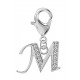 Silver European Initial Beads Spring Lobster Clasp - Fits all European Bracelets - Letters A to Z