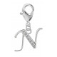 Silver European Initial Beads Spring Lobster Clasp - Fits all European Bracelets - Letters A to Z