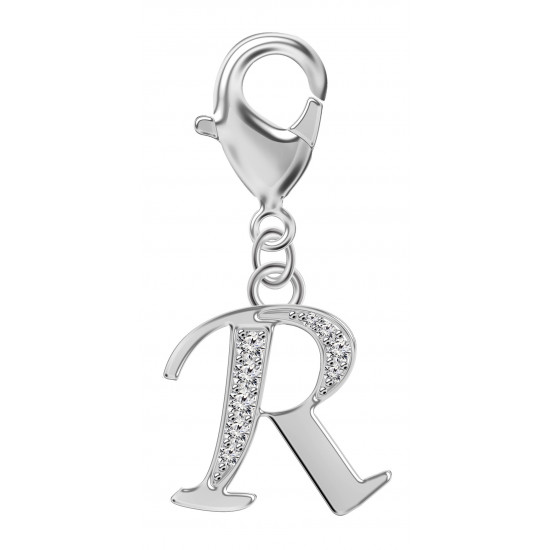 Silver European Initial Beads Spring Lobster Clasp - Fits all European Bracelets - Letters A to Z