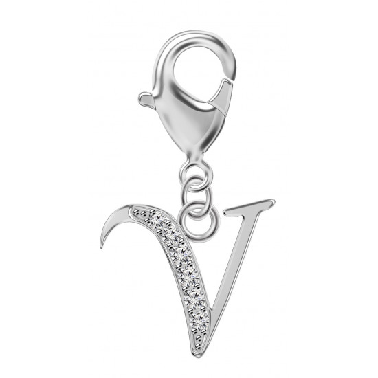 Silver European Initial Beads Spring Lobster Clasp - Fits all European Bracelets - Letters A to Z