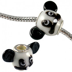 Murano Glass Mickey Mouse Head Bead Charms - Fits Pandora & Troll Bracelets - Various Colours