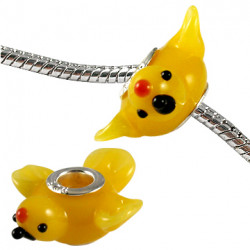 Murano Glass Flying Bird Bead Charms - Fits Pandora & Troll Bracelets - Various Colours