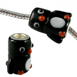 Murano Glass Penguin Bead Charms - Fits Pandora & Troll Bracelets - Various Colours