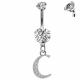 Initial Belly Button Rings - 316L Surgical Steel - Internally Threaded - 14G(1.6mm) - AAA+ CZ Crystals - Silver Letter A-Z Belly Button Rings - All our Jewellery is Quality Checked by Sheffield Assay office