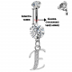 Initial Belly Button Rings - 316L Surgical Steel - Internally Threaded - 14G(1.6mm) - AAA+ CZ Crystals - Silver Letter A-Z Belly Button Rings - All our Jewellery is Quality Checked by Sheffield Assay office