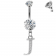 Initial Belly Button Rings - 316L Surgical Steel - Internally Threaded - 14G(1.6mm) - AAA+ CZ Crystals - Silver Letter A-Z Belly Button Rings - All our Jewellery is Quality Checked by Sheffield Assay office