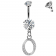 Initial Belly Button Rings - 316L Surgical Steel - Internally Threaded - 14G(1.6mm) - AAA+ CZ Crystals - Silver Letter A-Z Belly Button Rings - All our Jewellery is Quality Checked by Sheffield Assay office