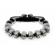 Skull Design Bracelet In Alloy with CZ Crystal Bling - Fits Lovely on Any Wrist - Various Colours
