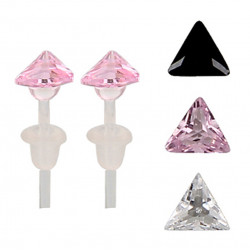 Hypo Allergic Plastic Post Triangular Stud Earrings