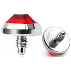 Surgical steel 316L 14G Flat top Pyramid Internal Threaded Gem Top - Size 5mm AAA CZ Crystals (5pcs)