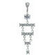 Surgical Steel and Silver Dangle Belly Bars with Full Set CZ Crystals in Various Colors