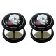 Fake Plugs with black rubber O ring - Pair of 2 pieces Fake Plugs - Comes in Various Designs - 8Ball - Skull and Yin Yang - Size 8MM - Quality Tested by Sheffield Assay Office in England.