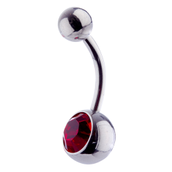 SURGICAL STEEL 316L SINGLE JEWELED BANANABELL - AAA Laser Cut Crystals - Quality tested by Sheffield Assay Office England