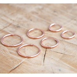 Silver Unisex High Polished Round Hoop Earrings Rosegold Plated - Various Sizes